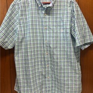 Chaps Green and Blue Checkered Casual Shirt